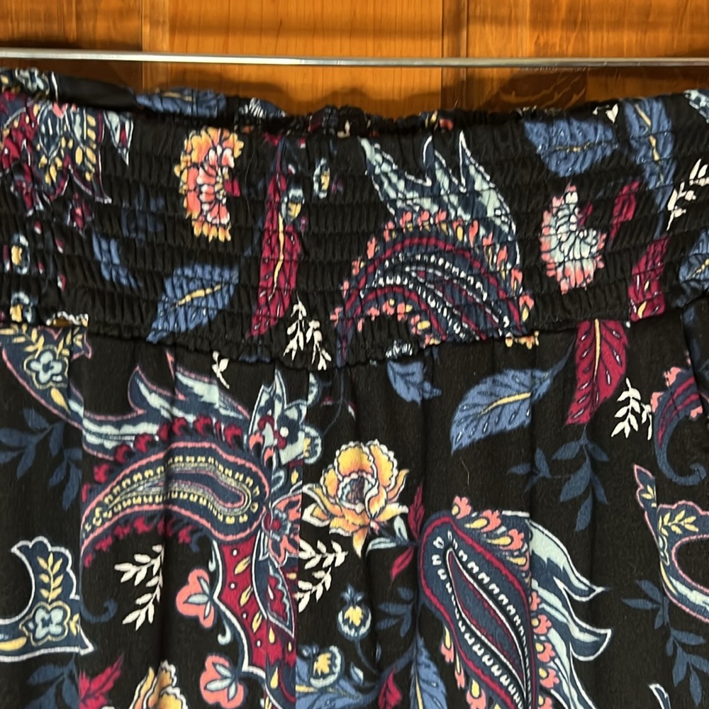 Women’s French Laundry Size Large Black Print Polyester Spandex Pants w/ Pockets - Picture 2 of 8